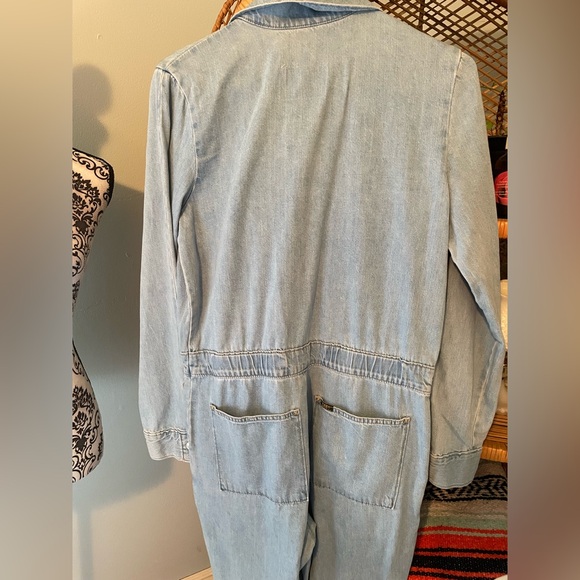 LEE Womens Vintage Modern Union Alls Denim Coveralls Jumpsuit Light Wash Medium - Picture 5 of 13